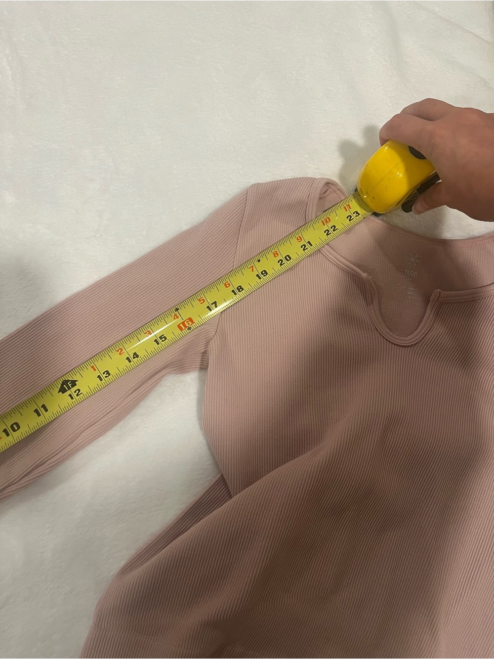 AURA Ribbed Notch Neck Long Sleeve Top - small/medium - Picture 6 of 6